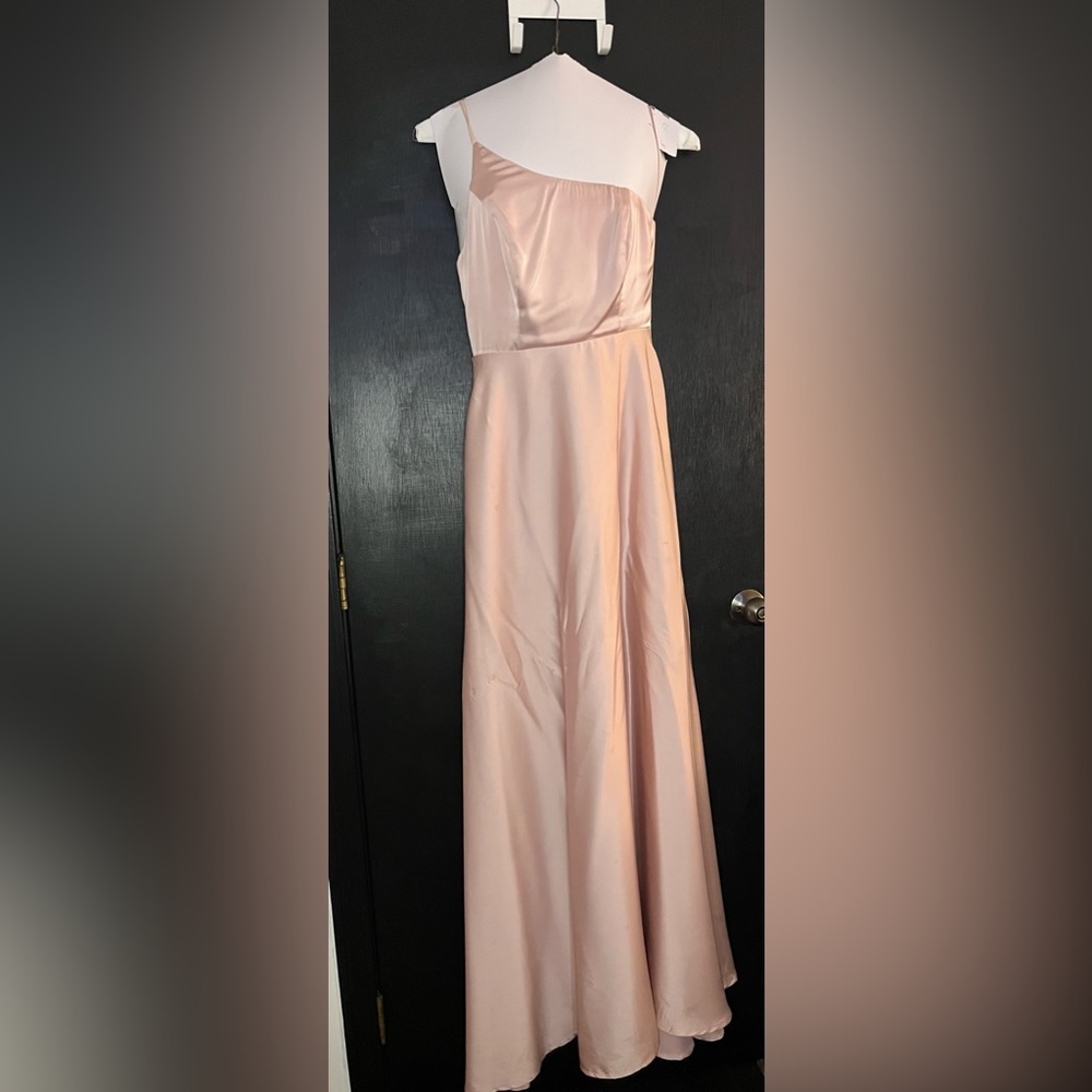 Blush pink one strap maxi dress